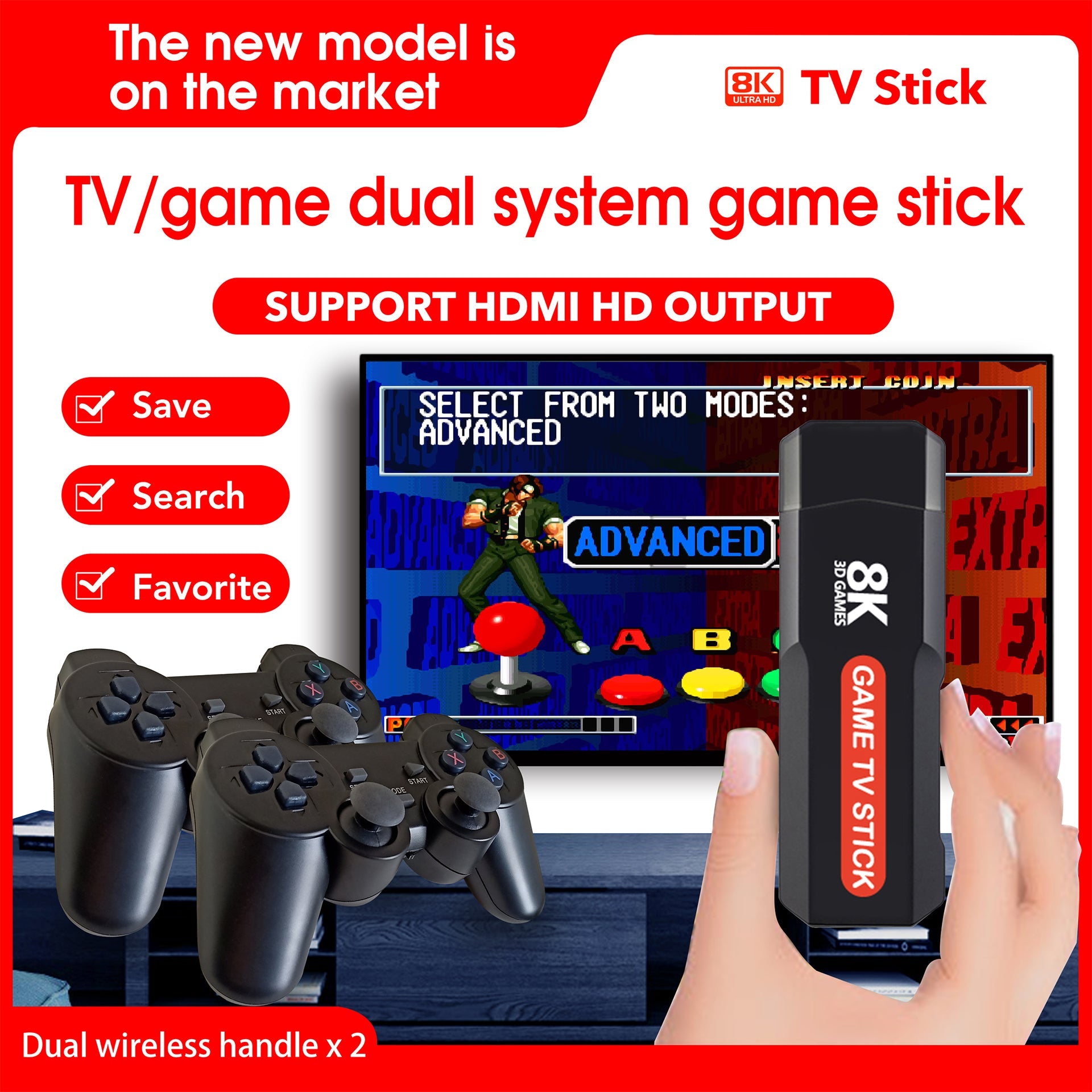 Q9 Video Game Stick | Android 5G 8K TV Box Dual System | 2.4G Dual Wireless Controllers | Gaming & Entertainment Hub