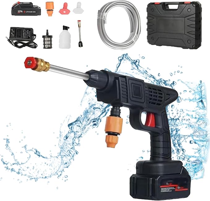 Hydrowasher - Ez Jet Cordless Power Washer | 6-in-1 Wireless High-Pressure Water Gun for Cars, Patios & More