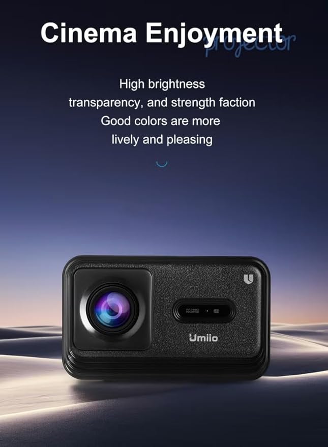 Smart Home Theater 4K Projector – WiFi & Bluetooth, 1200 ANSI Brightness, 50-150 Inch Display