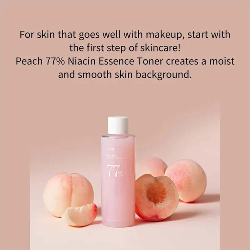 ANUA Peach 77% Niacin Essence Toner - 250ml Hydrating Brightening Toner for Dull & Uneven Skin Tone
