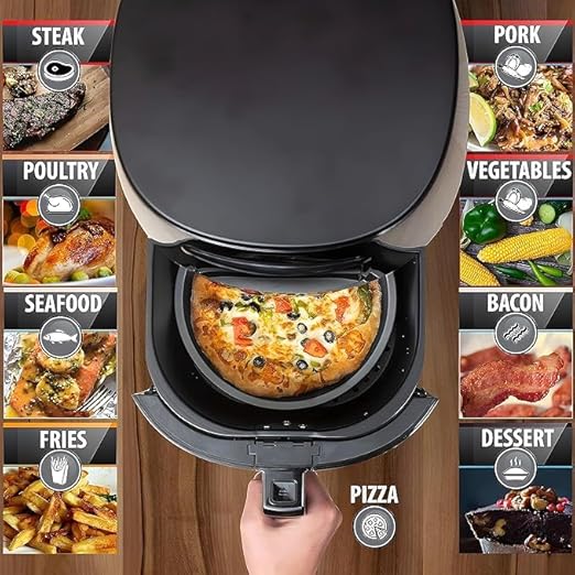 6L Multifunctional Digital Touch Air Fryer – 2400W Sleek Black Design for Healthier Cooking