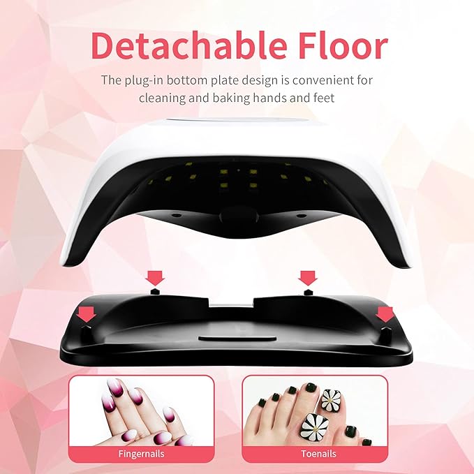 UV LED 168W Nail Lamp | Professional Nail Dryer with 42 LEDs for Gel Polish | Fast Curing Nail Light with 4 Timer Settings | Salon-Quality Manicure at Home