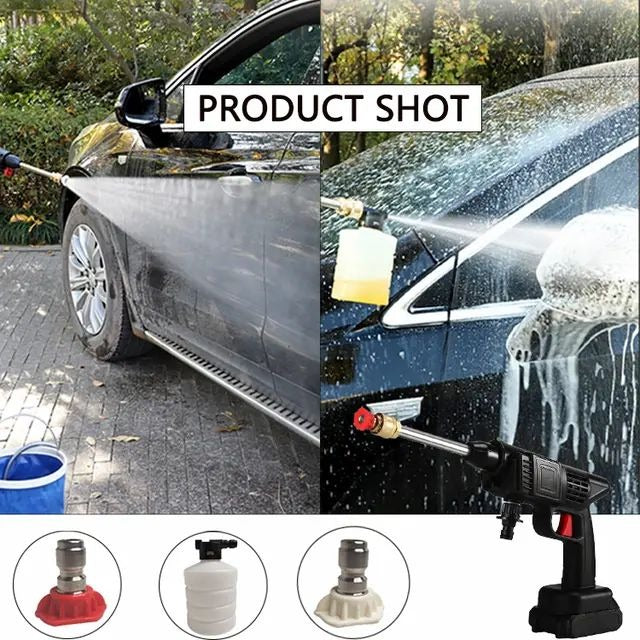 Heavy Duty Cordless Portable Battery Washer | High-Pressure Washer for Solar Panels, AC Units, Vehicles & Outdoor Equipment | Foam Kettle & Accessories Included