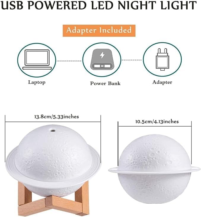 Table Desk Oil Diffuser Aroma Air Humidifier with LED Moon Planet Night Light