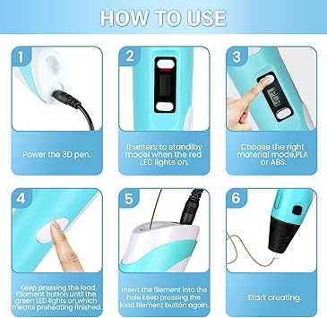 3D Pen Upgrade | Intelligent Printing Pen with LCD Screen & 12 PLA Colors for Creative Fun