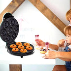Household Electric Donut Maker | Double-Sided Heating Donut & Bread Machine with Non-Stick Cake Baking Pan | Easy-to-Use Breakfast Maker Oven for Homemade Donuts, Cakes, and Mini Bread