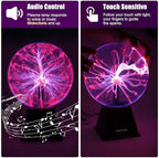 Plasma Ball | 6-Inch Touch & Sound Activated Interactive Globe Lamp