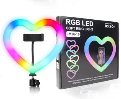 JM26-10 Heart-Shaped RGB LED Ring Light – Elegant, Flexible Lighting for Photography & Video