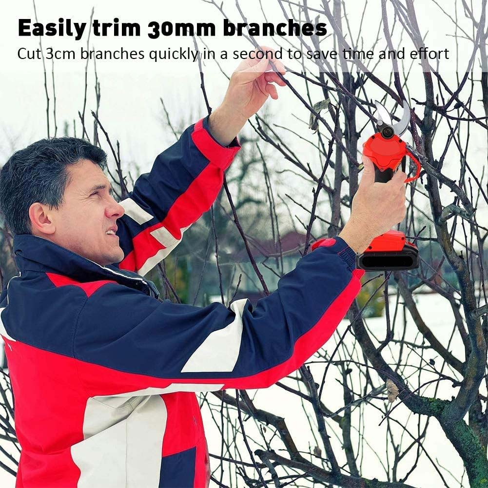 Cordless Electric Pruning Shears | Garden Tree Branch Pruner with 30mm Cutting Diameter | Ergonomic ABS Handle & Lightweight Design