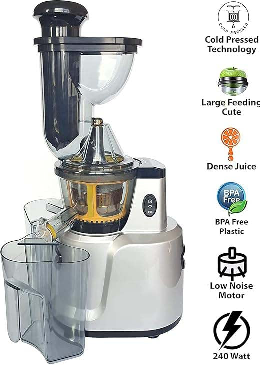 Cold Pressed Whole Slow Juicer Machine | 48 RPM Slow Juicing | 240W Motor for All Fruits & Vegetables | Quiet & Durable Design