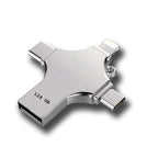128GB 4-in-1 USB 3.0 Flash Drive | Fast USB A, USB C, Micro USB & iPhone Connector | Compatible with iPhone, Android, iPad, Mac, PC, Galaxy S, Windows