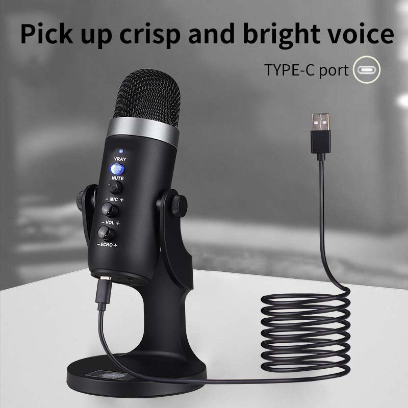Mc-PW8 Professional USB Microphone – Condenser Desktop Microphone for Gaming, Streaming, Podcasting & Recording
