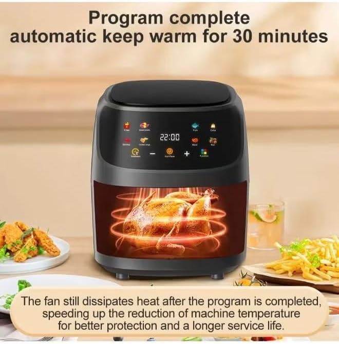 Multifunctional Digital Touch Air Fryer | 8L Capacity, 2400W | Sleek Black Kitchen Appliance