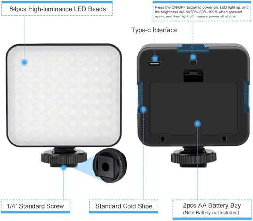 4-in-1 Vlogging LED Selfie Kit – LED Light, Microphone, Tripod & Cold Shoe for Smartphones